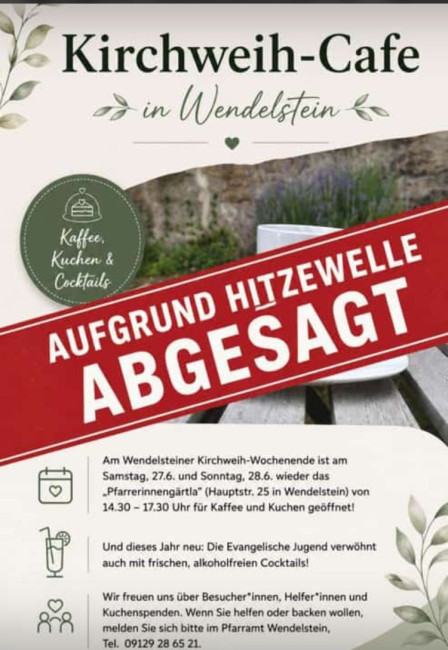 Absage des Kärwa Cafes 2026 wegen der Hitze
